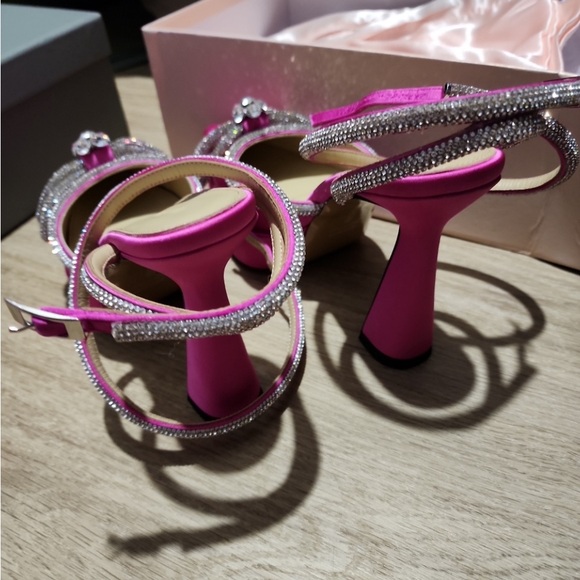 MACH & MACH140MM DOUBLE BOW SATIN PLATFORM PUMPS size 37 Fushia - Picture 2 of 4